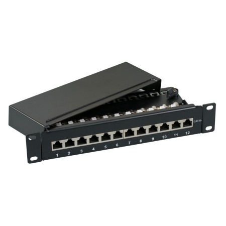 EFB 37737.12 Μίνι-Patchpanel STP 12xRJ45 Cat.6A, 10 1HE, RAL7035 γκρι