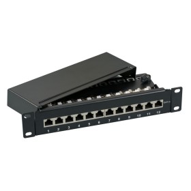 EFB 37736.12 Mini-Patchpanel STP 12xRJ45 Cat.6, 10 1HE, RAL7035 grau