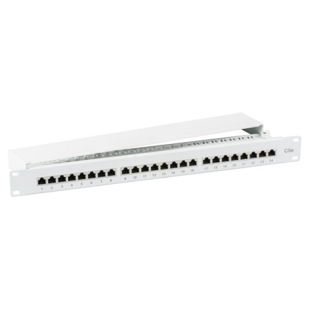 EFB 37668.1M Patchpanel STP 24xRJ45 Cat.5e, 19 1HE, RAL7035 grau