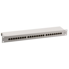 EFB 37666.1M Patchpanel STP 24xRJ45 Cat.6A, 19´´ 1HE, RAL7035 grau