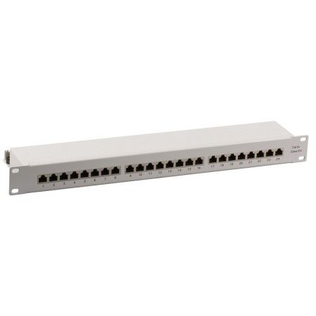 EFB 37666.1M Patchpanel STP 24xRJ45 Cat.6A, 19´´ 1HE, RAL7035 grau