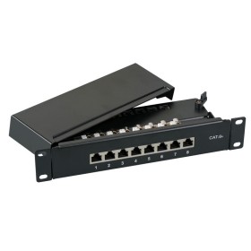 EFB 37737SW.8 Mini-Patchpanel STP 8xRJ45 Cat.6A, 10 1HE, RAL9005 schwarz