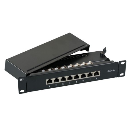 EFB 37737SW.8 Μίνι-Patchpanel STP 8xRJ45 Cat.6A, 10 1HE, RAL9005 μαύρο