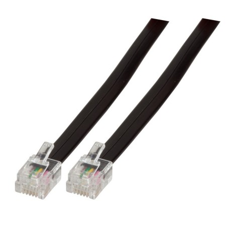 EFB K2404SW.2 Modularkabel schwarz, 2 x RJ12 (6/6) Stecker, 1:1, 2,0 m
