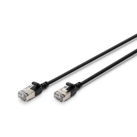 DIGITUS CAT 6A F-FTP Slim Patchkabel, 0,5m, Schwarz DK-1632-A-005S-BL