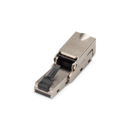 DIGITUS CAT 6A Feldstecker abwinkelbar,  STP mit Staubschutzkappe, Knickschutz DN-93636