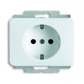 Busch-Jäger SCHUKO® socket insert, with int. erh. touch protection studiowhite high gloss 2013-0-5018