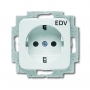 Busch-Jäger SCHUKO® socket insert, with print EDW alpinwhite 2011-0-3074