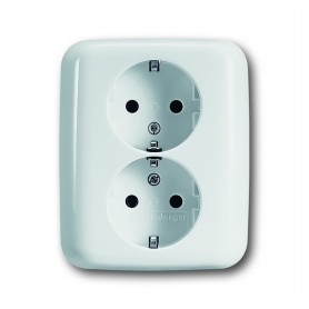 Busch-Jäger Schuko® Double Socket Alpinweiß 2014-0-1007