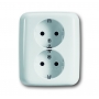 Busch-Jäger Schuko® Double Socket Alpinweiß 2014-0-1007