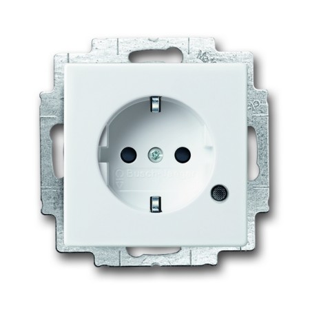 Busch-Jäger SCHUKO® Steckdosen-Einsatz, mit LED Kontrolllicht studioweiß 2013-0-5286