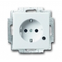 Busch-Jäger SCHUKO® socket insert, with LED control light studio white 2013-0-5286