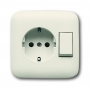 Busch-Jäger combination, SCHUKO® socket with Wipp switch white 1611-0-0102