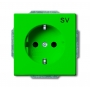 Busch-Jäger SCHUKO®-pistorasia, jossa on vihreä (SW) RAL 6018 2011-0-3722