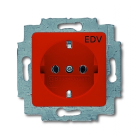 Busch-Jäger SCHUKO® socket insert, with print EDW red 2011-0-2167