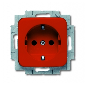 Busch-Jäger SCHUKO® socket insert, with int. erh. touch protection red 2013-0-4722