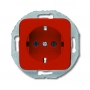 Busch-Jäger SCHUKO® socket insert, with round support ring red 2011-0-2217