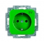 Busch-Jäger SCHUKO® Steckdosen-Einsatz, mit Aufdruck grün (SV) RAL 6018 2011-0-2225