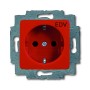 Busch-Jäger SCHUKO® Steckdosen-Einsatz, mit Aufdruck "EDV" rot 2011-0-2886