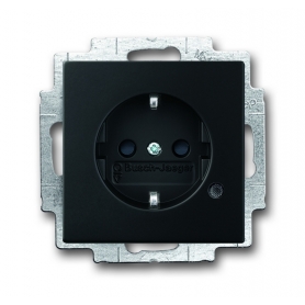 Busch-Jäger SCHUKO® socket insert, with LED control light black matt 2013-0-5330