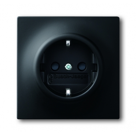 Busch-Jäger SCHUKO® socket insert, with inherent contact protection black matt 2013-0-5334
