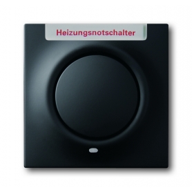 Busch-Jäger központi lemez, gomb és fényes lámpa fekete matt 1753-0-0154