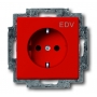 Busch-Jäger SCHUKO® socket insert, with int. erh. touch protection red 2013-0-5325
