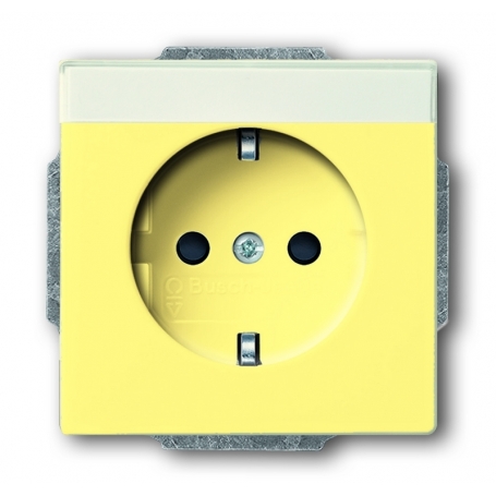 Busch-Jäger SCHUKO®-pistorasia, jossa on keltainen 2011-0-3873