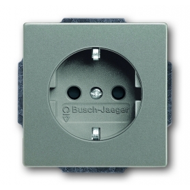 Inserción de toma de Busch-Jäger SCHUKO®, con protección de contacto inherente grismetallic 2013-0-5297