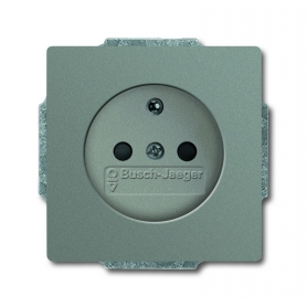 Busch-Jäger socket insert, with grounding pin greymetallic 2017-0-0852
