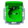 Busch-Jäger SCHUKO®-pistorasia, jossa on int. erh. touch protection green 2013-0-5307