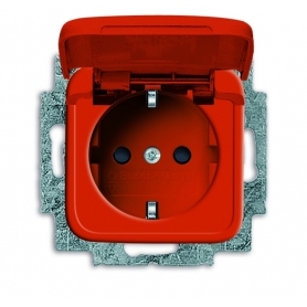 Busch-Jäger SCHUKO® socket insert, with int. erh. touch protection orange 2013-0-5308