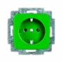 Busch-Jäger SCHUKO® socket insert, with int. erh. touch protection green 2013-0-5309