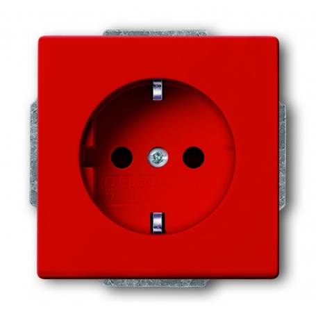 Busch-Jäger SCHUKO®-pistorasia, jossa on int. erh. touch protection punainen 2013-0-5322