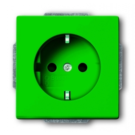 Busch-Jäger SCHUKO® socket insert, with integrated contact protection green 2013-0-5323