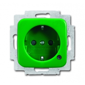 Busch lovec SCHUKO® zavihek, z LED nadzor svetlobe zelena (SW) RAL 6018 2013-0-5282