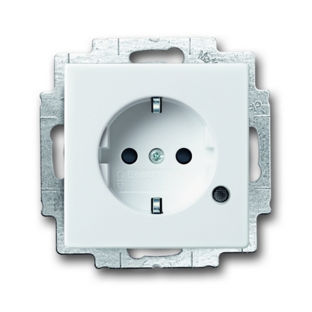 Busch-Jäger SCHUKO® socket insert, with LED control light green (SW) RAL 6018 2013-0-5287