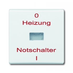 Busch-Jäger Wippe, with print "Heizung-Not Schalter" alpinweiss 1731-0-1619