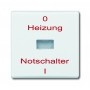 Busch-Jäger Wippe, painettu "Heizung-Not Schalter" alpinweiss 1731-0-1619