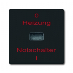 Busch-Jäger rocker, painettu "Heizen-Not Schalter" anthracite 1731-0-1684