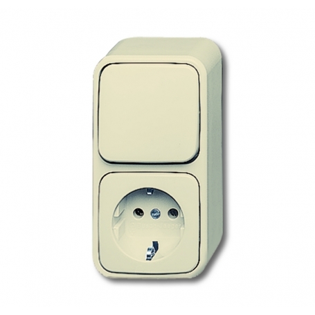Busch-Jäger combination SCHUKO® socket, with wipp switch, switch off and changeover white 1641-0-0174