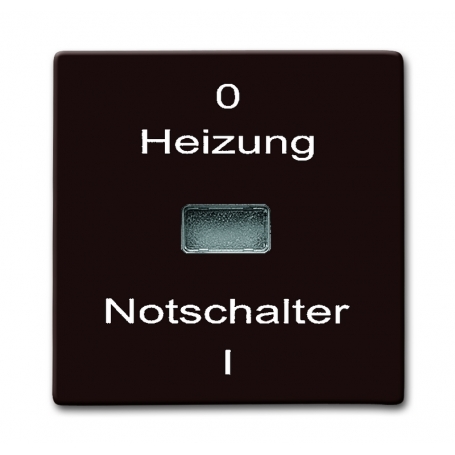Busch-Jäger rocker, with imprint "Heizung-Not Schalter" brown 1731-0-1956