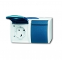 Busch Hunter SCHUKO® outlet, 2x gris/bluegreen 2084-0-0699