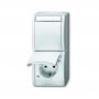 Busch-Jäger Combination SCHUKO® socket, with wlip switch, off and change-over circuit alpinwhite 1684-0-0327