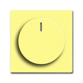 Disque central Busch-Jäger, avec bouton rotatif, écrou de fixation et lampe à incandescence jaune 6599-0-2981