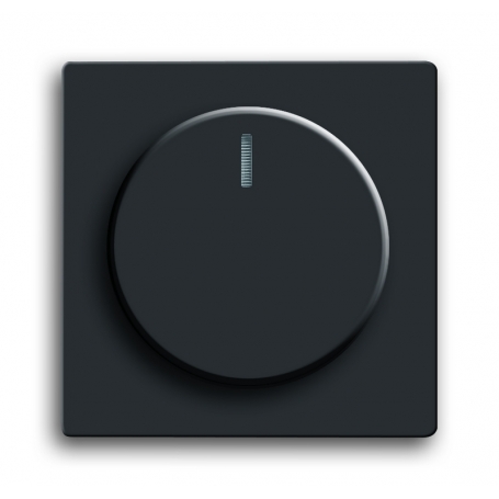Busch-Jäger središnji disk, s rotirajućim gumbom, pričvrsnom maticom i svjetiljkom mat crna 6599-0-2966