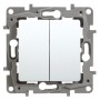 Legrand 664702 double switch 10AX with plug-in clamps without spreader claws ultra white