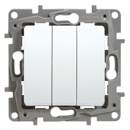 Legrand 664503 3x Switch Locker 10A with screw clamps and claws ultra white