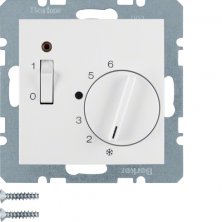 Berker 20318989 S1/B.x room temperature regulator with central piece, 24V,polar white glossy
