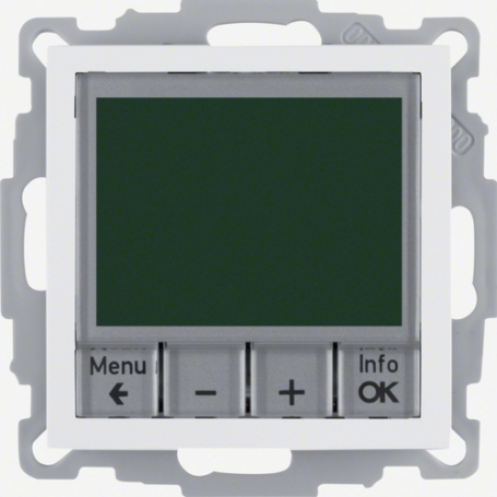 Berker 20441909 S1/B.x Contrôleur de température avec pièce centrale, 230V, blanc polaire mat
